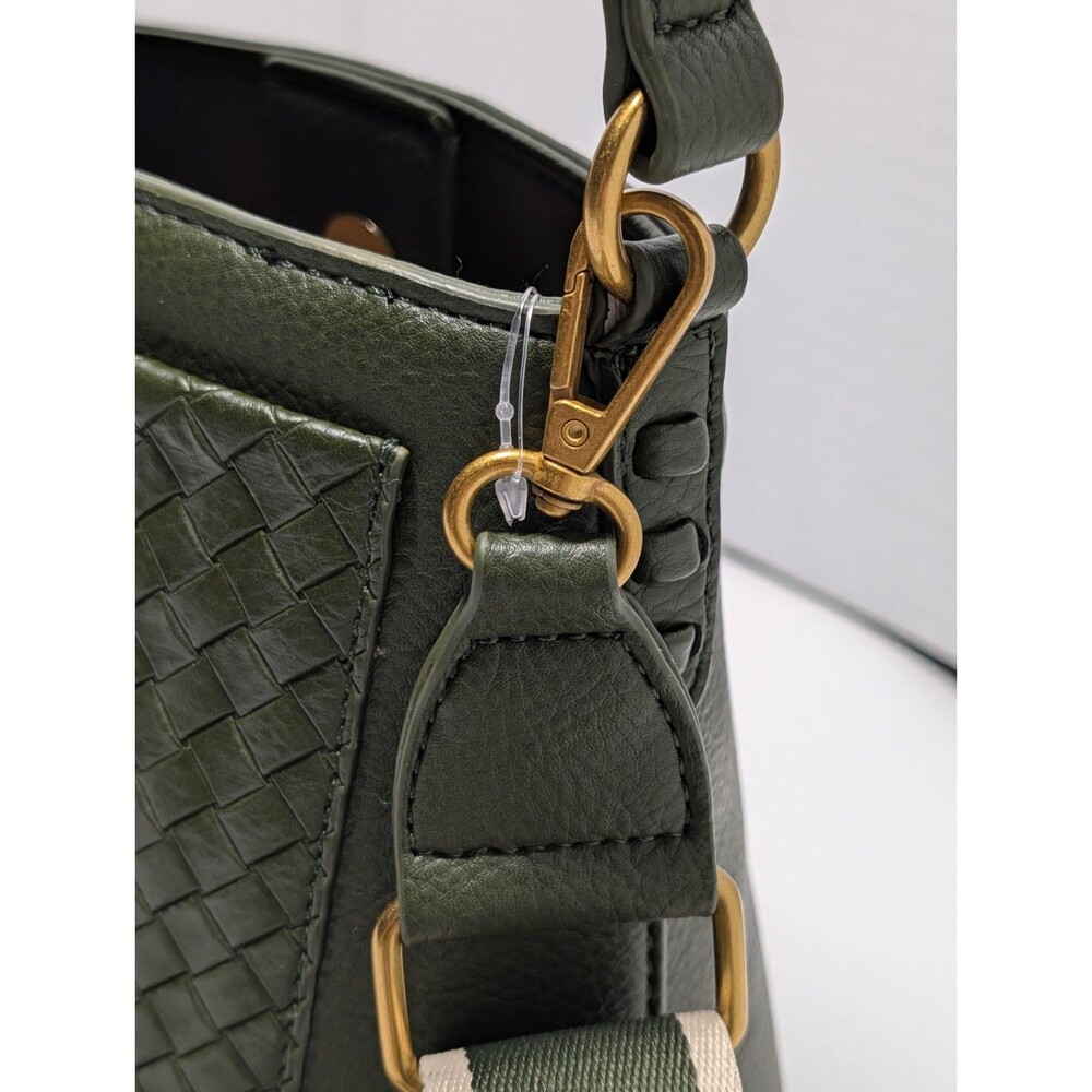 Style & Co Mini Woven Bucket Bag Crossbody Purse Native Green NWT